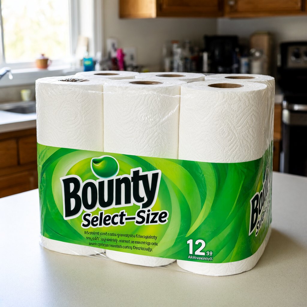 Illustration of Bounty Select-A-Size Paper Towels, 12 Rolls